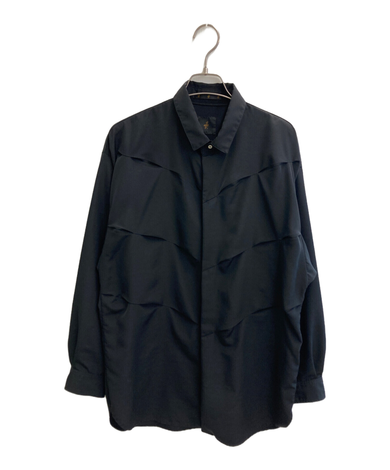 中古・古着通販】ato (アトウ) デザインシャツ ブラック サイズ:44