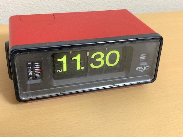 レア 新品 SEIKO】パタパタ時計 QN451R 動作確認済み レア 新品 SEIKO