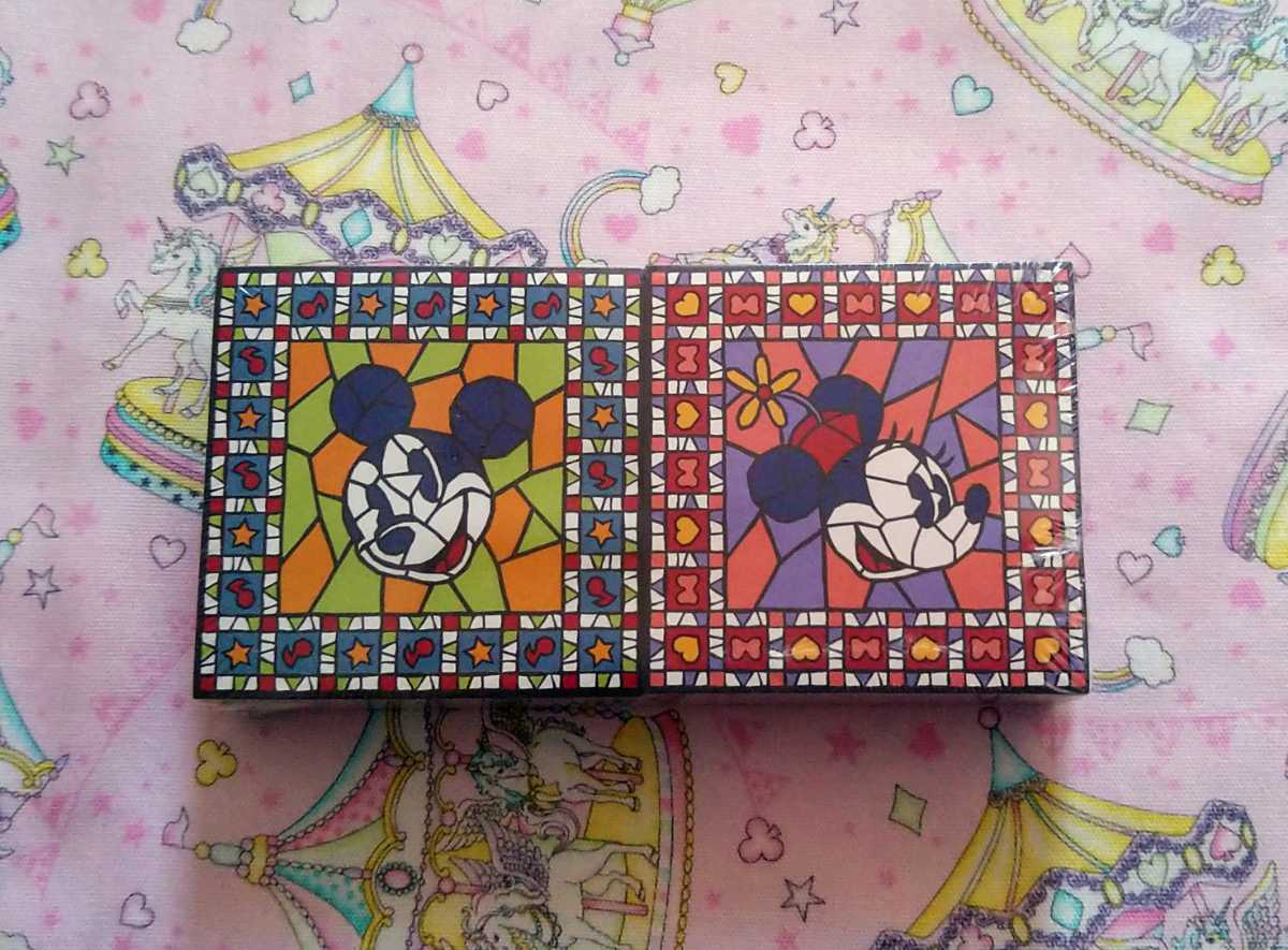 ディズニーステンドグラスメモメモミニーミッキーレトロ