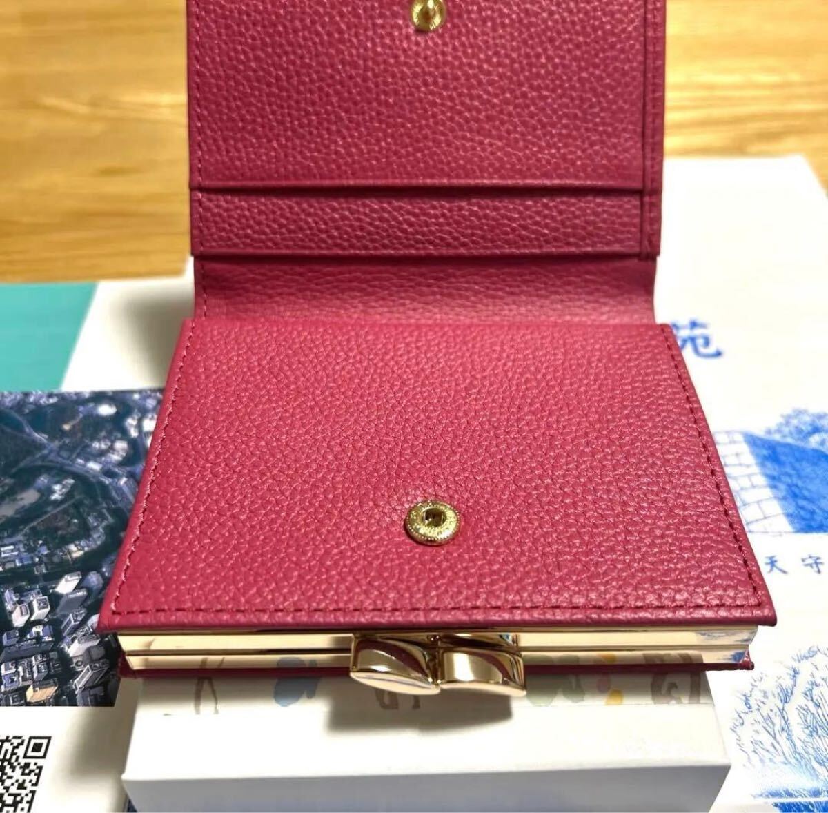新品未使用/箱付き】皇居限定 皇居財布 二つ折り がま口 ローズピンク