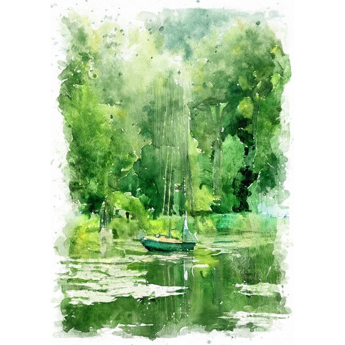 油絵 菅家令子 絵 絵画インテリア額付(青緑＋金色の枠) uF6-071719犬