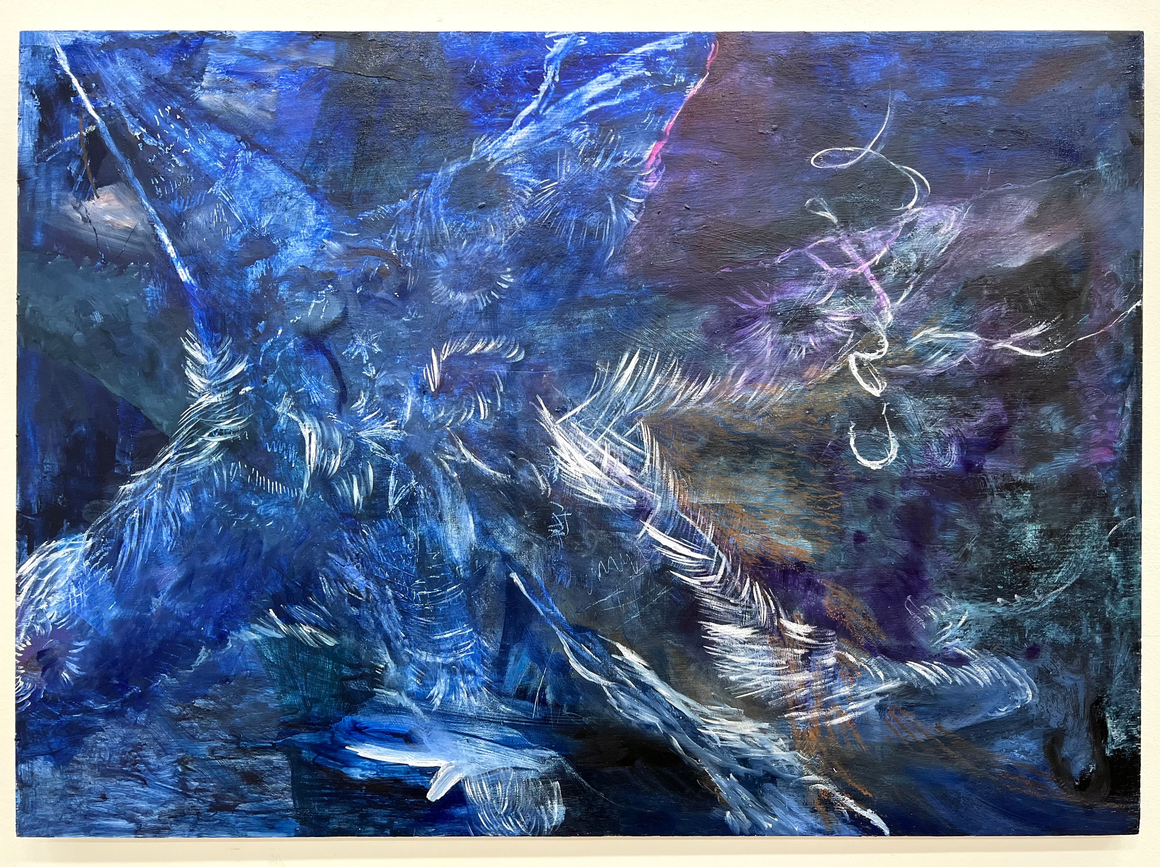 P50号】good blue(cave) 油絵 oil painting P50号】good blue(cave