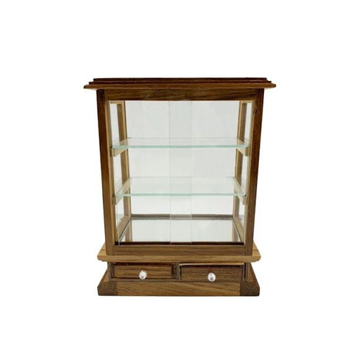 ミニチュア ショーケース 四角 背面引出し 木製ガラスケース