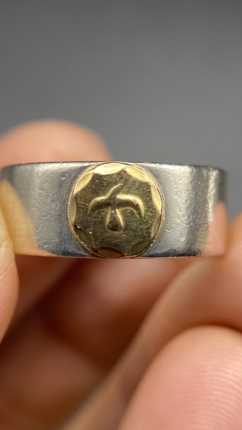 ゴローズ 金メタルチャーム付き シルバーリング