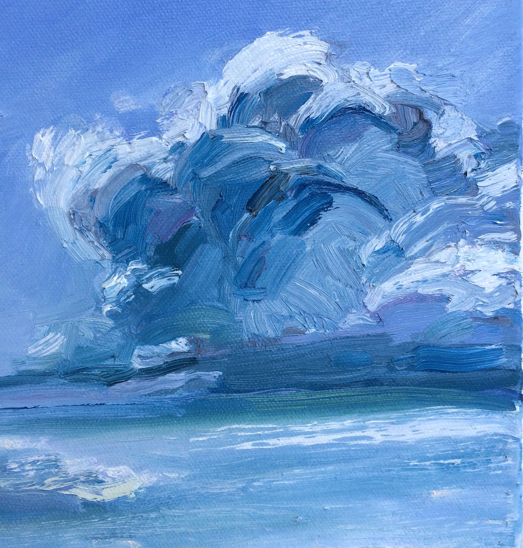 P50号】good blue(cave) 油絵 oil painting P50号】good blue(cave