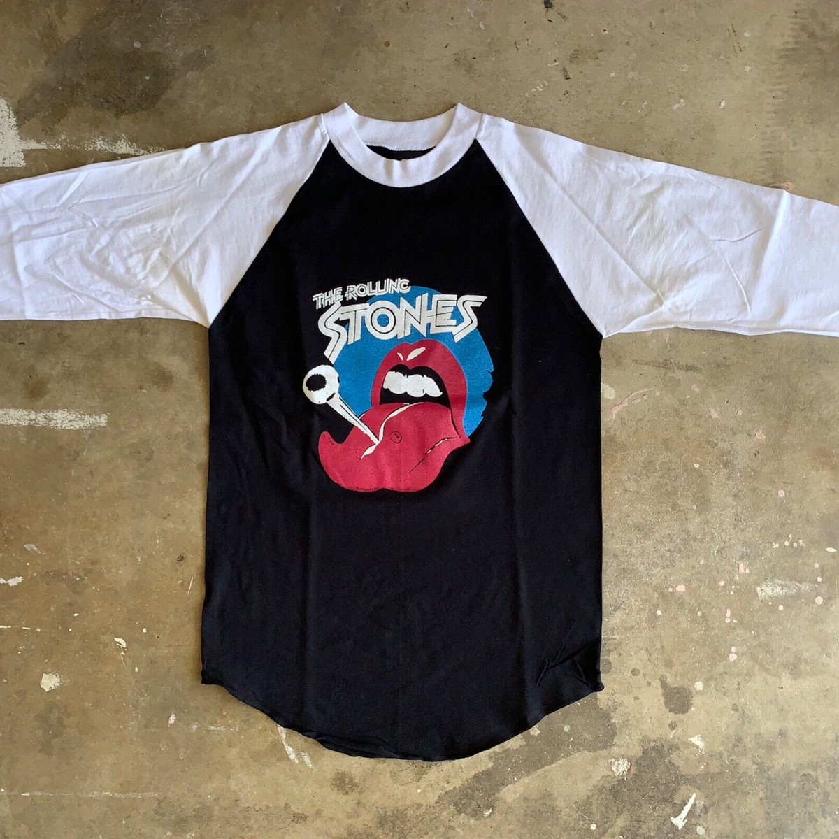 DEADSTOCK VINTAGE ROLLING STONES RAGLAN T-SHIRT MEN SZ S MICK