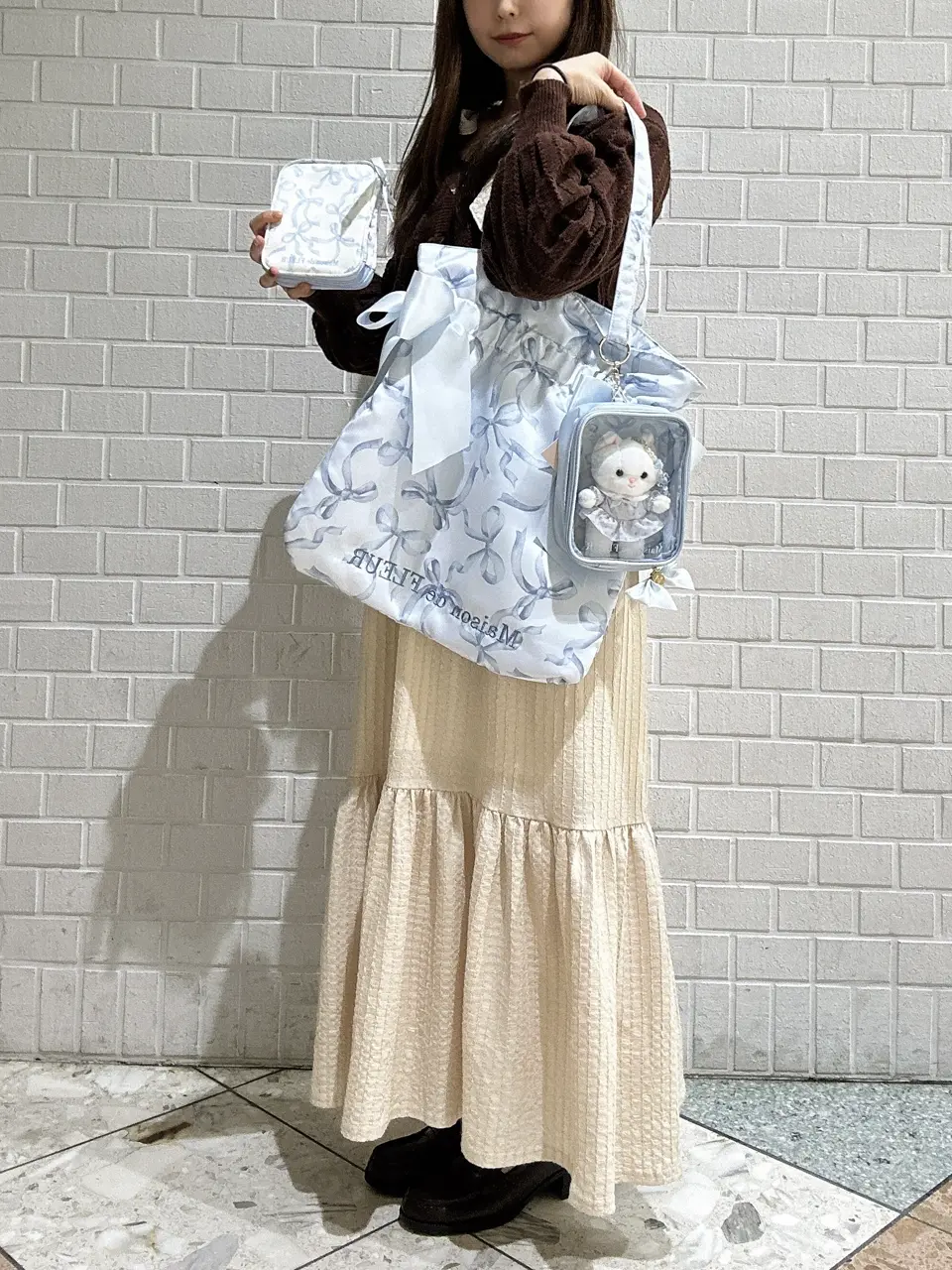 一部店舗限定》リボン柄ダブルリボントートバッグ/Maison de FLEUR