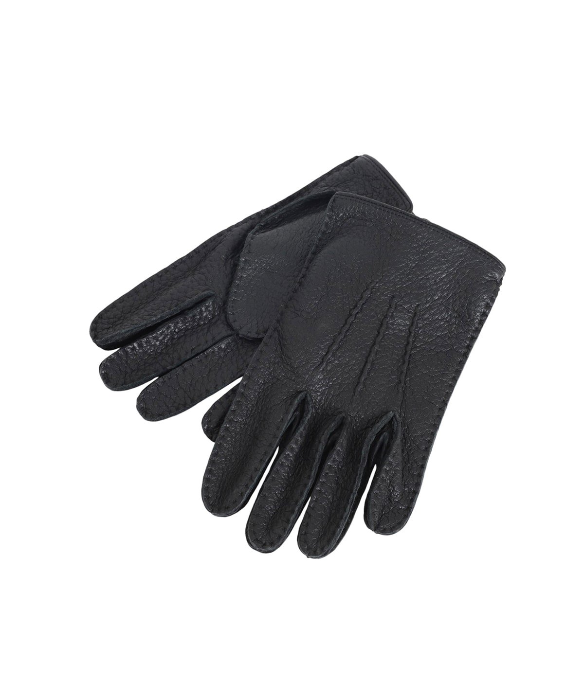 デンツ、ペッカリー、カシミアライニング黒手袋ストラップ型、美品