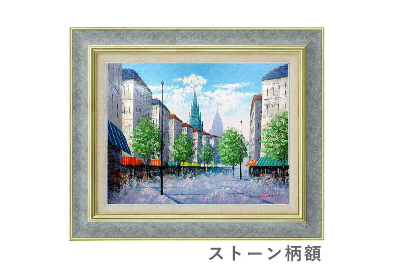風景画 油彩画 木製フレーム 風景 油彩画 木製フレーム付き 風景画 油彩画