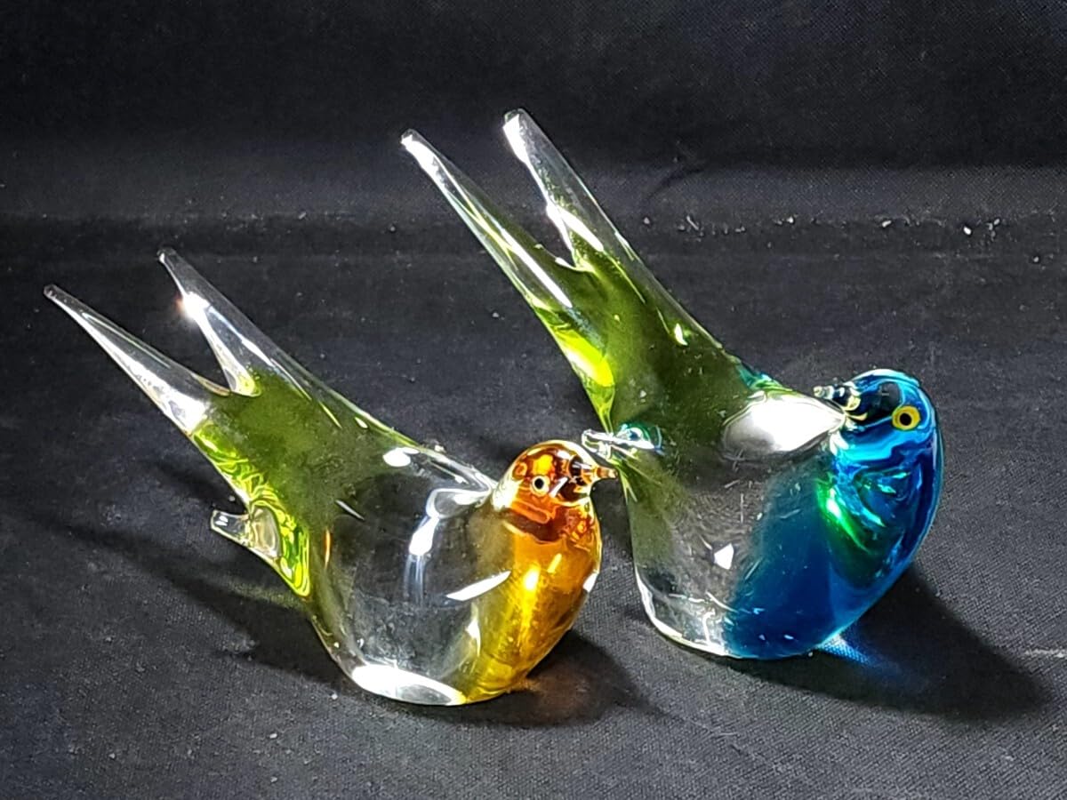 レトロ 吹きガラス/ガラス細工/工芸品/ハンドメイド/置物 Amazon.co.jp