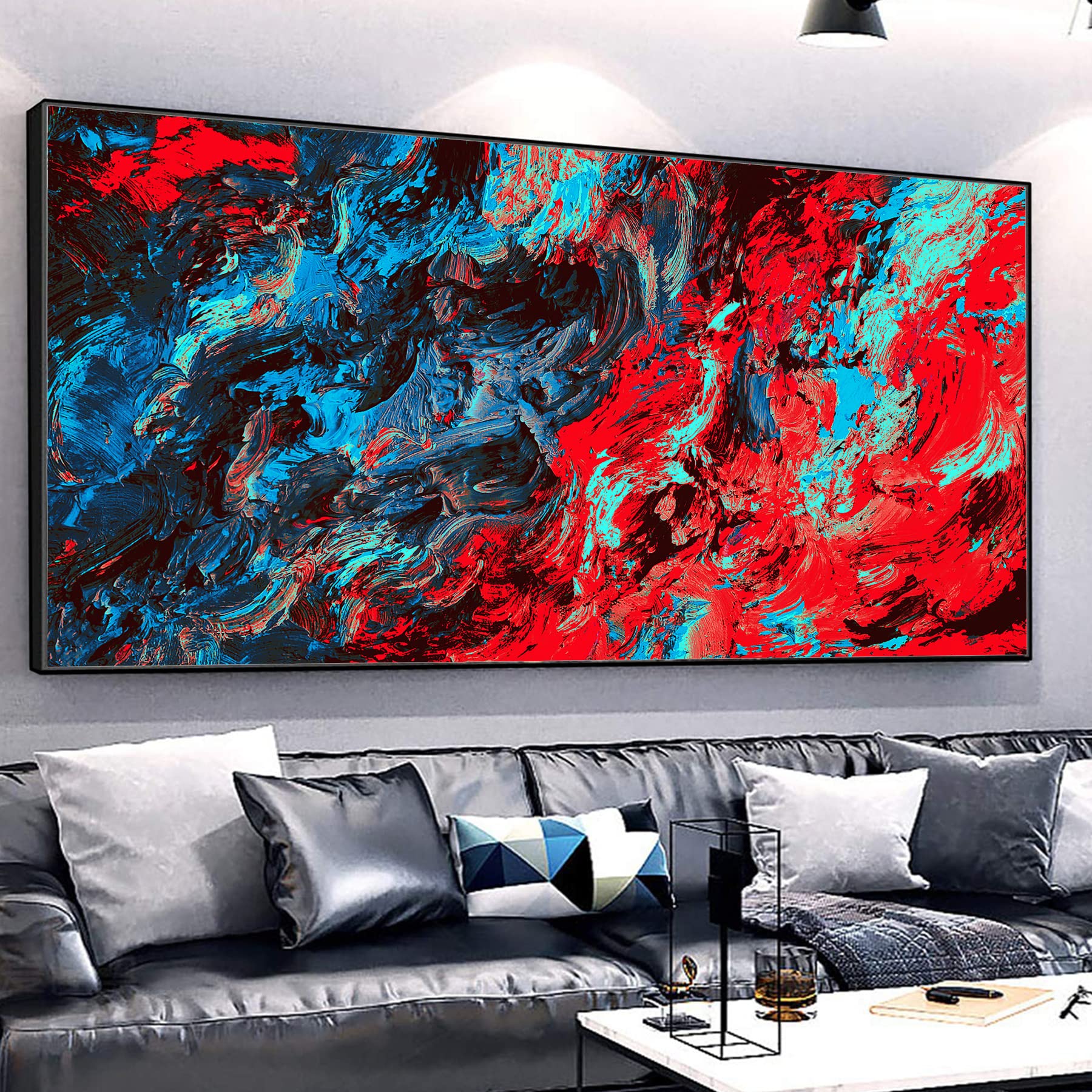 P50号】good blue(cave) 油絵 oil painting P50号】good blue(cave