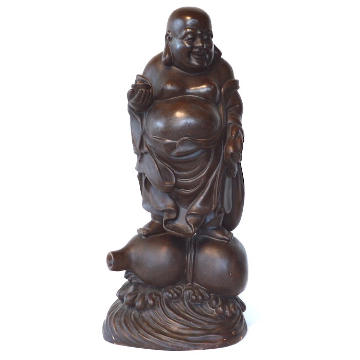 時代提げ物 七福神根付 天然素材 在銘【布袋尊】高さ約5.1cm 重