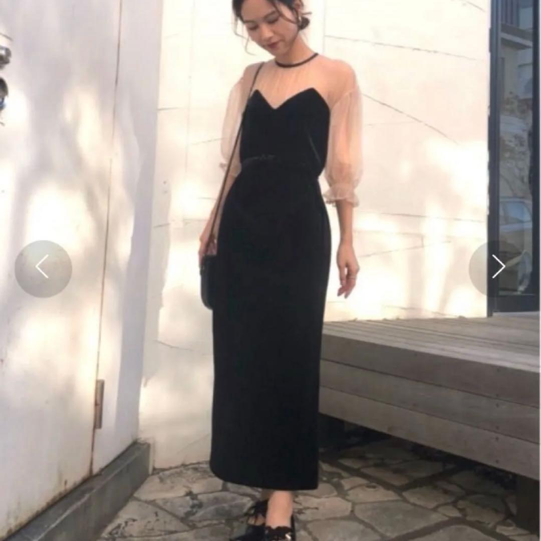 AMERIチュールスリーブタイトドレス Ameri（アメリ）の「TULLE SLEEVE TIGHT DRESS（ドレス）」 - WEAR