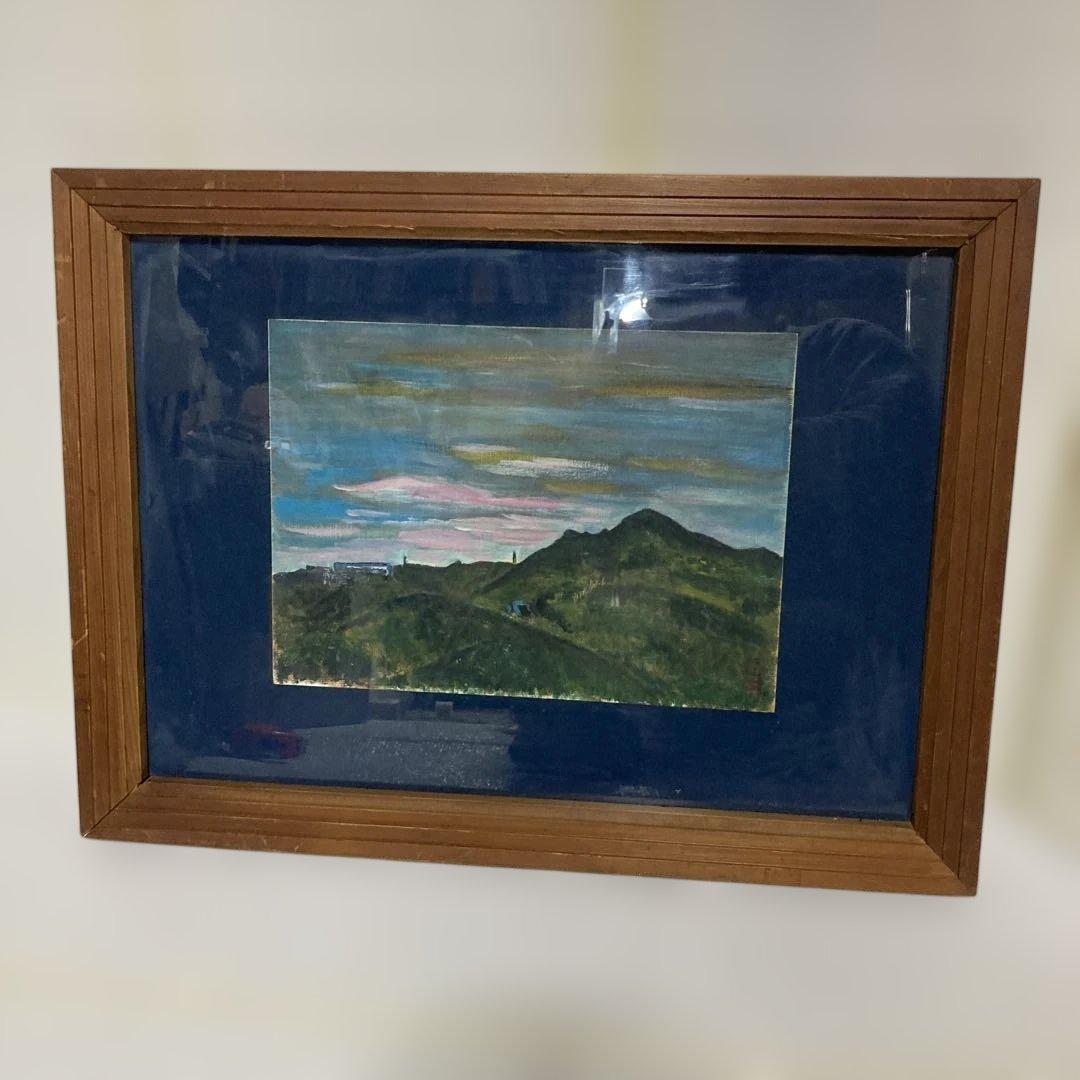 風景画 油彩画 木製フレーム付き - メルカリ